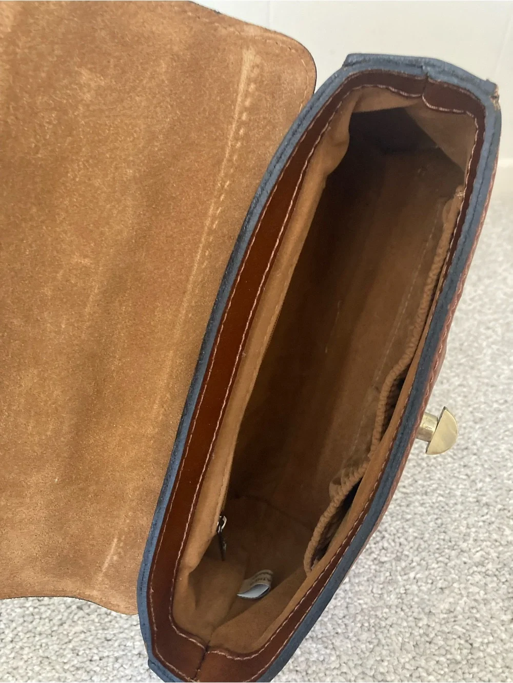 Patricia Nash Carisbrooke Tan Brown Leather Satchel crossbody bag handbag